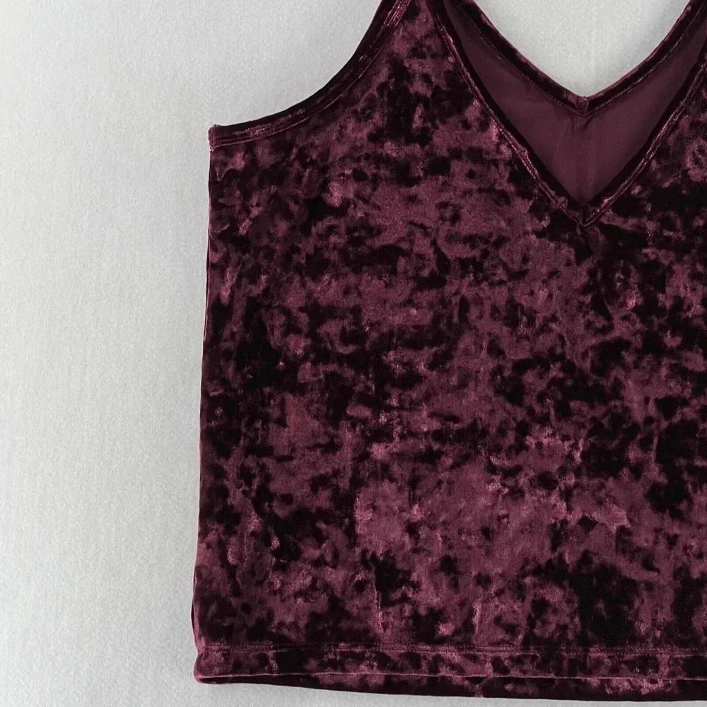 Victoria's Secret Pink Cami Tank Top Womens Size L Sleepwear Sleeveless Burgundy - Picture 5 of 10